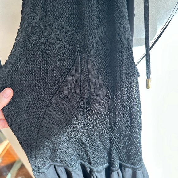 Guess Black crochet top waterfall dress - Picture 3 of 4